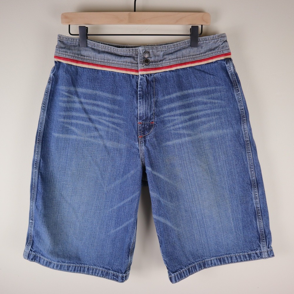 Y2K Ralph Lauren Polo Jeans Co Denim Shorts Size Medium Waist 32" Inseam 12"